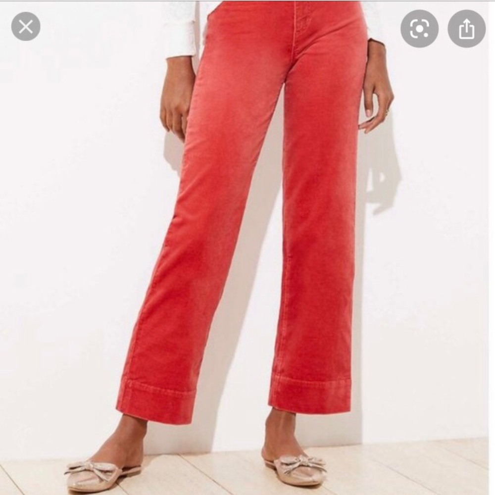 Loft Coral wide leg pants